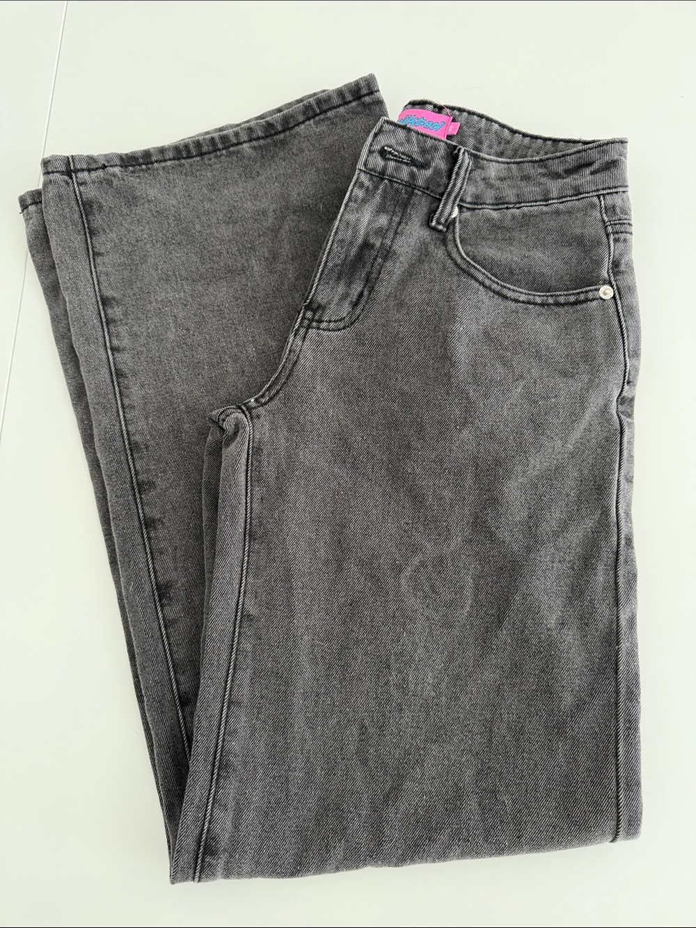Edikted Women's XS wide leg baggy Jeans - Charcoal